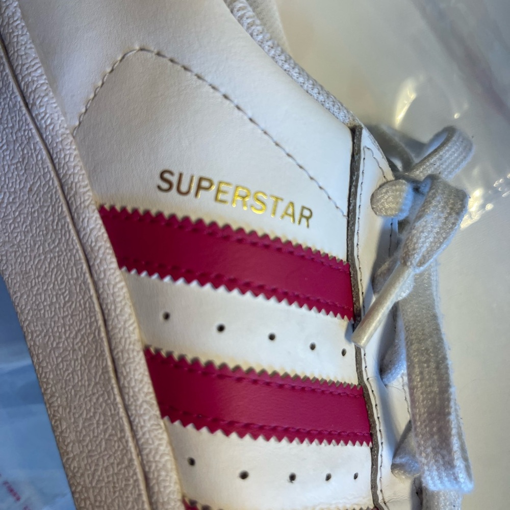 Adidas | Bright Pink and White Classic Leather Superstar - Picture 11 of 12